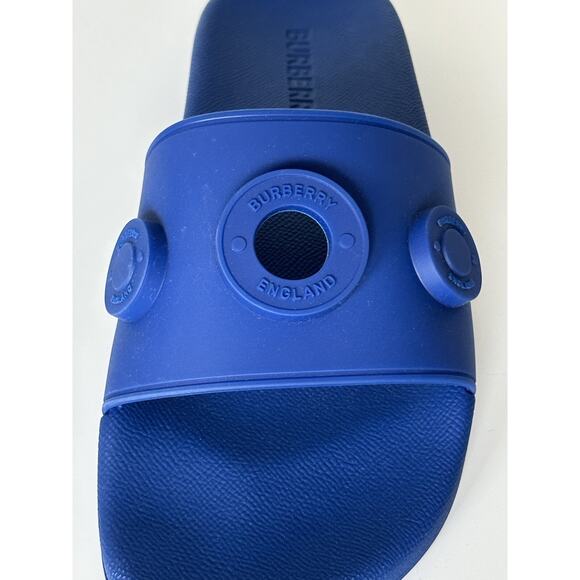 NIB $420 Burberry Eyelet Men’s Furley Royal Blue Slide Sandals 11 US 8049674 IT main image 7
